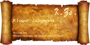 Kluger Zsigmond névjegykártya